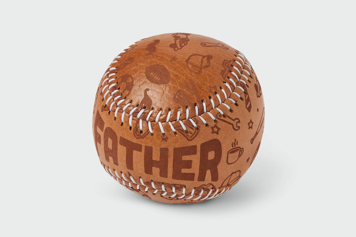 Father's Day Yardball engraved with FATHER, side view