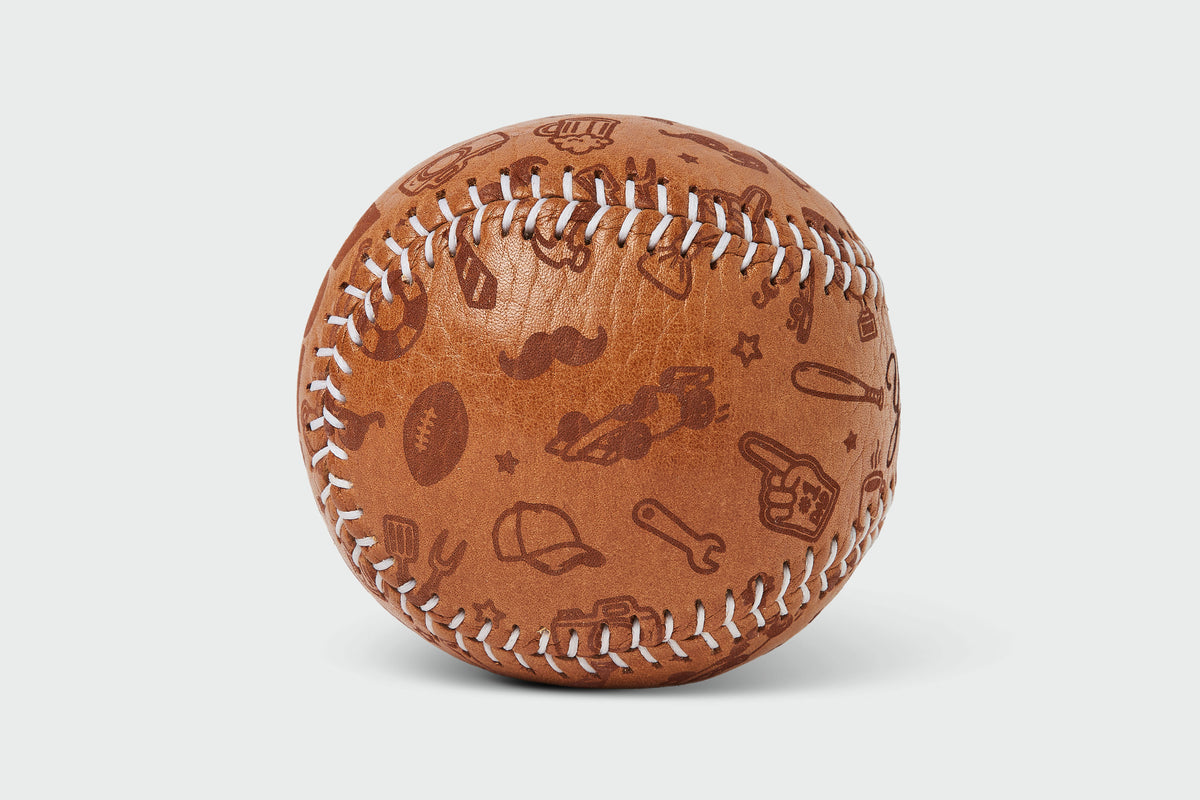 Father's Day Yardball side view of engraved designs
