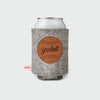 Yardball drink sweater in granite wool with a leather patch